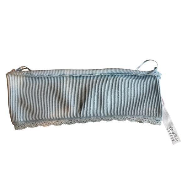 Free People Bandeau Lace Trimmed Tube Bra Light Blue - Picture 3 of 4